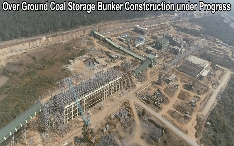 Over Ground Coal Storage Bunker Constcruction under Progress.