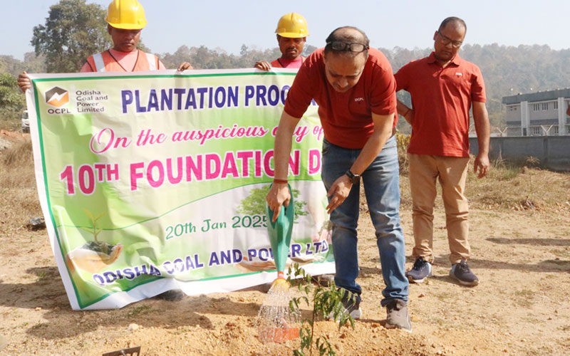 Tree Plantation Drive at Manoharpur Coal Mines to Celebrate the 10th Foundation Day of OCPL #