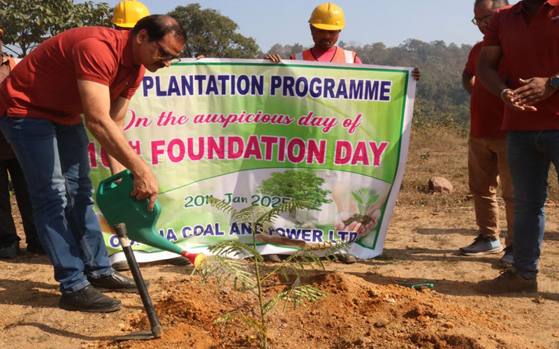 Tree Plantation Drive at Manoharpur Coal Mines to Celebrate the 10th Foundation Day of OCPL #