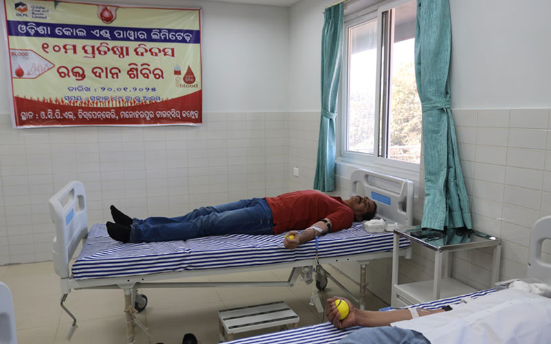 Celebrating OCPL's 10th Foundation Day with a Blood Donation Drive at Manoharpur Site office #