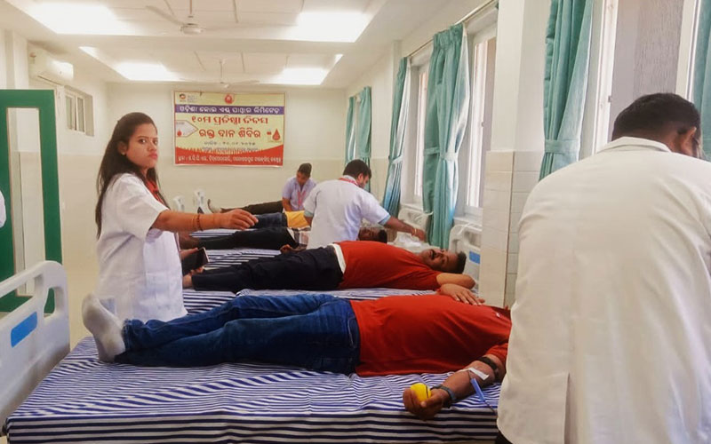 Celebrating OCPL's 10th Foundation Day with a Blood Donation Drive at Manoharpur Site office #