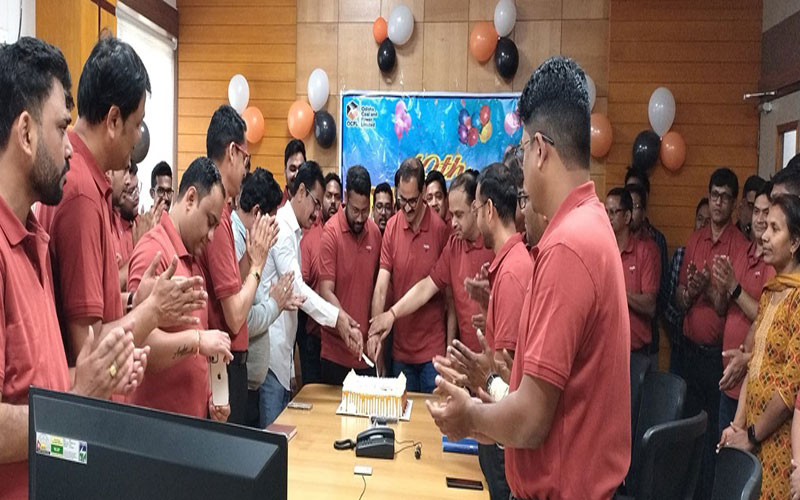 Commemorating OCPL's 10th Foundation Day with a Joyous Cake Cutting Ceremony at Manoharpur Site office #