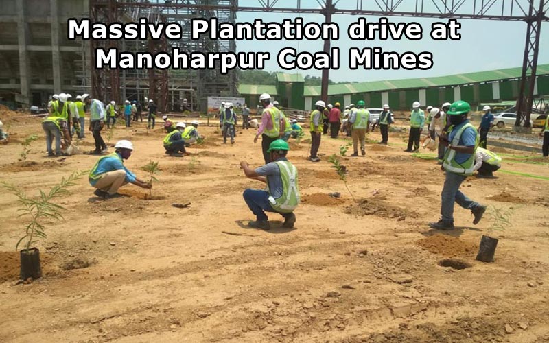 Massive Plantation drive at Manoharpur Coal Mines